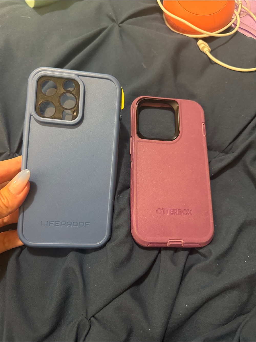 LifeProof Protective Phone Case in Blue with Yellow Accent